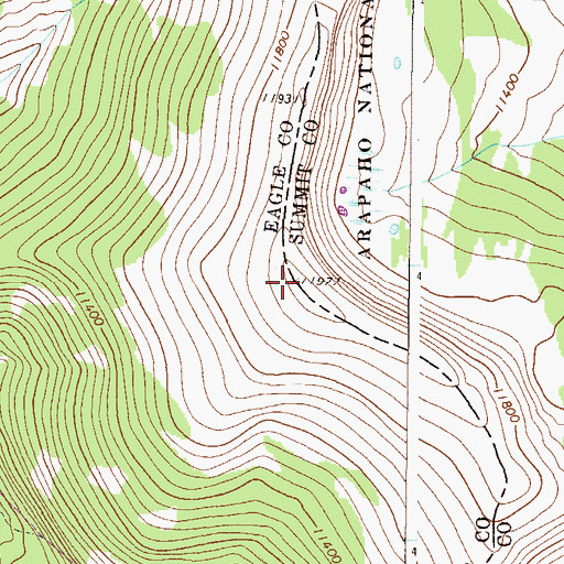 Topographic Map of Wingle Ridge, CO