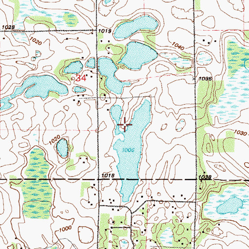 Topographic Map of Prairie Hill Lake, MN