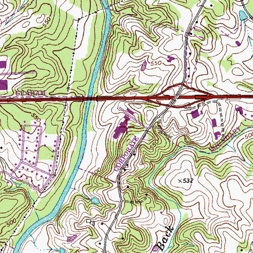 Topographic Map of Alamance Community College, NC