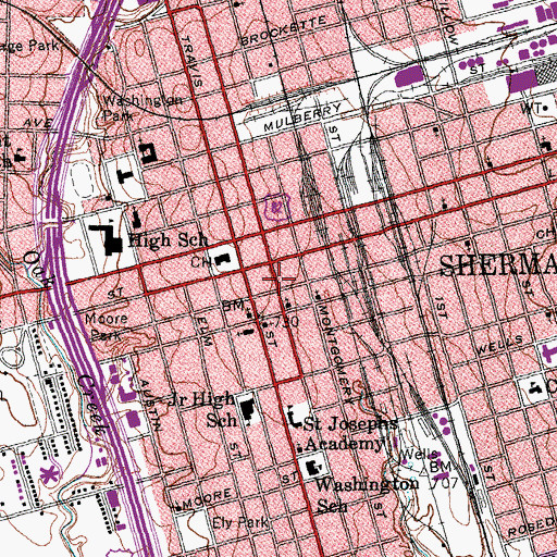 Topographic Map of Red River Historical Museum, TX