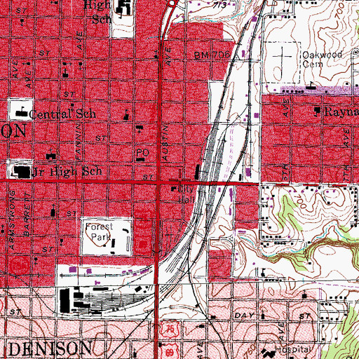 Topographic Map of Red River Railroad Museum, TX
