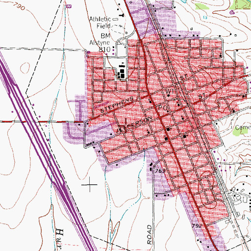 Topographic Map of Van Alstyne Historical Museum, TX