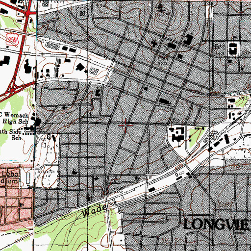 Topographic Map of Longview Art Museum, TX