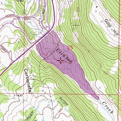 Topographic Map of Clinton Gulch Dam Reservoir, CO