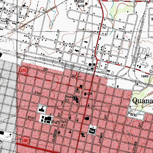 Topographic Map of Hardeman County Historical Museum, TX