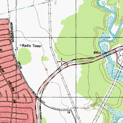 Topographic Map of Armand Bayou Nature Center, TX
