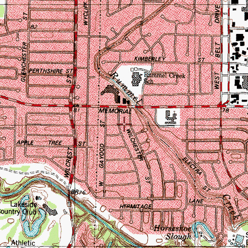 Topographic Map of Edith L Moore Nature Sanctuary, TX