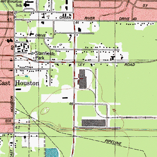 Topographic Map of Gulf Coast Railroad Museum, TX