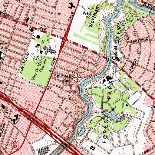 Topographic Map of Pioneer Memorial Log House Museum, TX