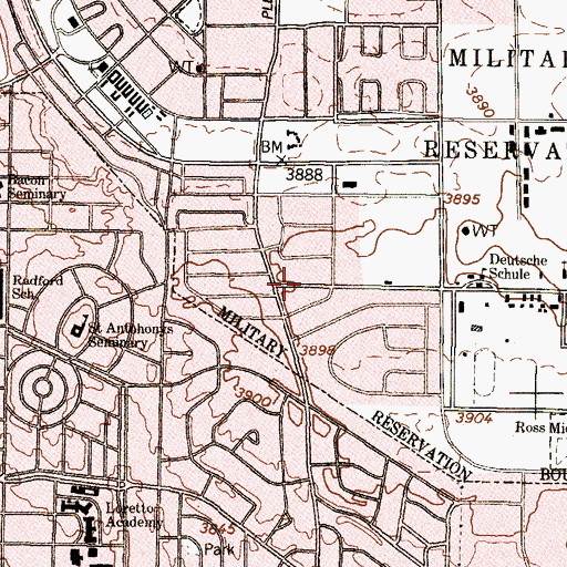 Topographic Map of United States Army Air Defense Artillery Museum, TX