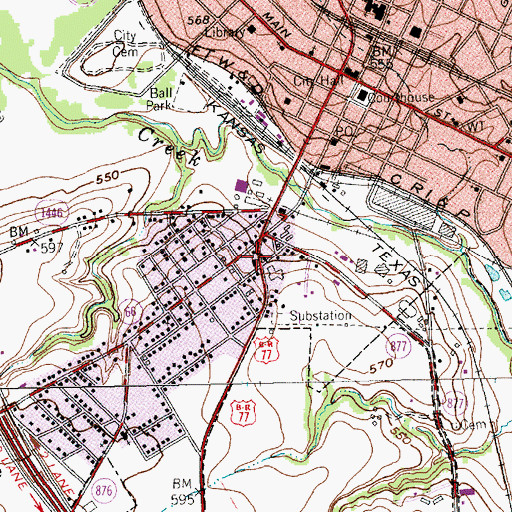 Topographic Map of Ellis County Museum, TX