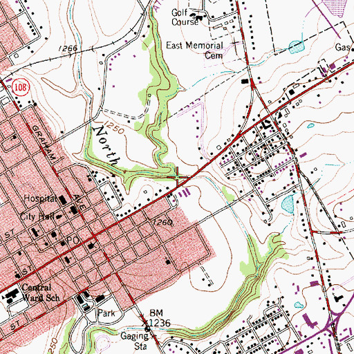 Topographic Map of Stephenville Historical House Museum, TX