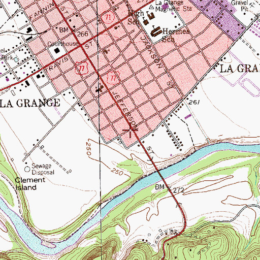Topographic Map of N W Faison Home and Museum, TX