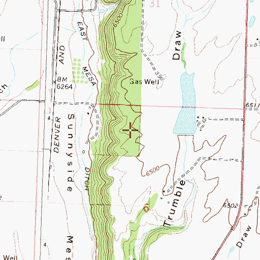 Topographic Map of Short Dam, CO