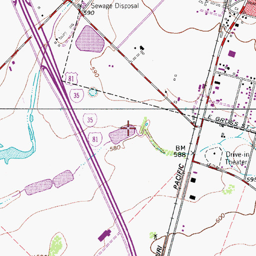 Topographic Map of Frio Pioneer Jail Museum, TX