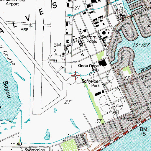 Topographic Map of Lone Star Flight Museum, TX