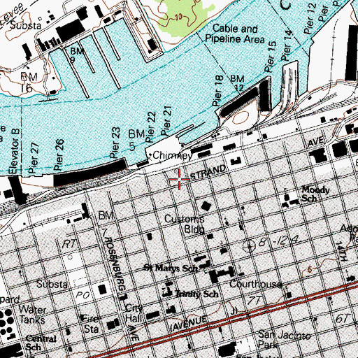 Topographic Map of Mardi Gras Museum, TX