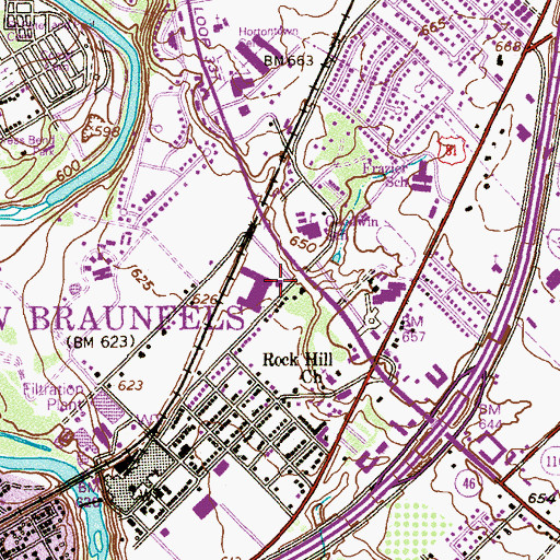 Topographic Map of Lindheimer Home, TX
