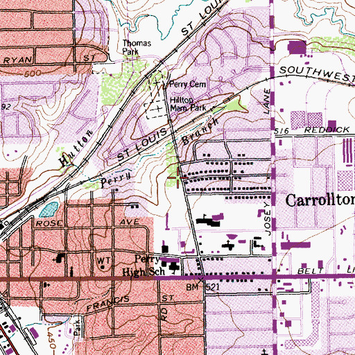 Topographic Map of A W Perry Homestead Museum, TX
