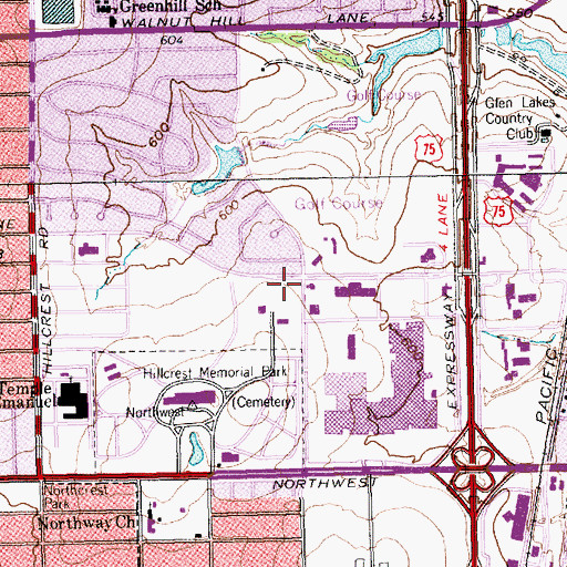 Topographic Map of Biblical Arts Center, TX
