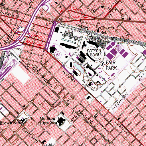Topographic Map of Dallas Museum of Natural History, TX