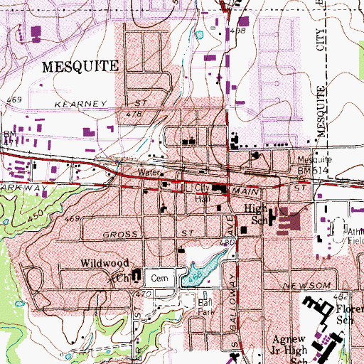 Topographic Map of Light Crust Doughboys Hall of Fame Museum, TX