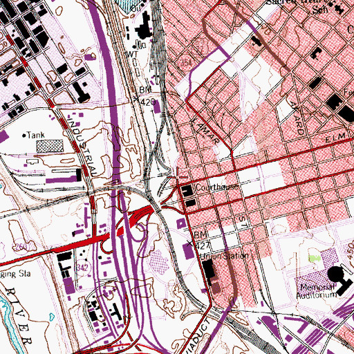 Topographic Map of The Sixth Floor Museum, TX