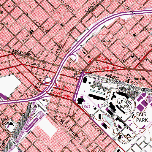 Topographic Map of The Womens Museum, TX