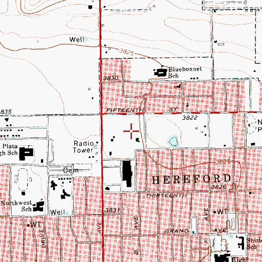 Topographic Map of The National Cowgirl Hall of Fame and Western Heritage Center, TX