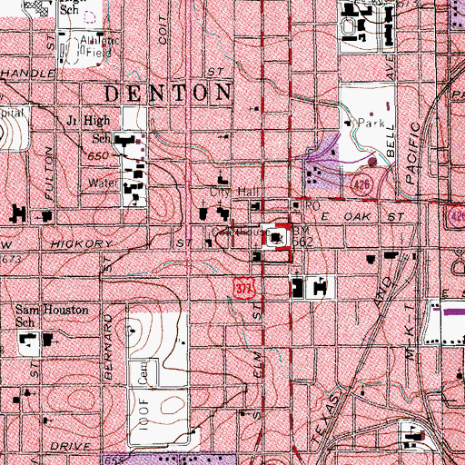 Topographic Map of Denton County Historical Museum, TX