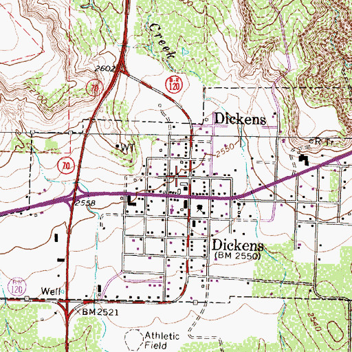 Topographic Map of Dickens County Museum, TX