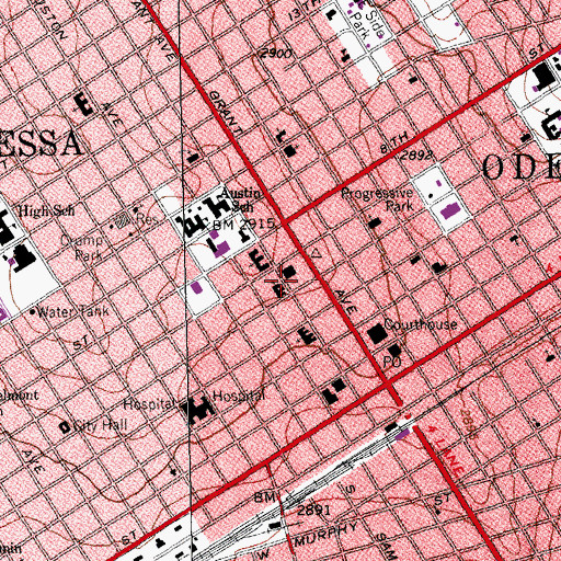 Topographic Map of The Presidential Museum, TX