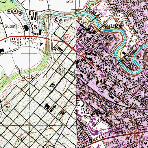 Topographic Map of New Braunfels Fire Museum, TX