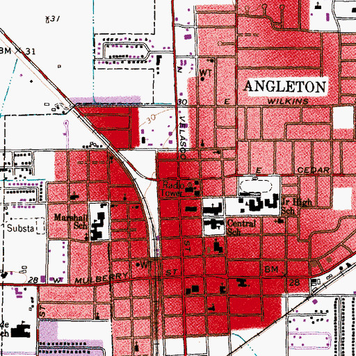 Topographic Map of Brazoria County Historical Museum, TX