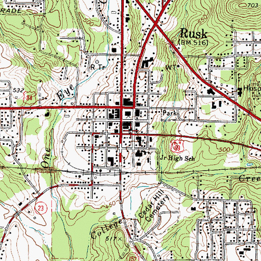Topographic Map of Norman Memorial Museum, TX