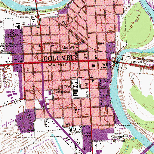 Topographic Map of Mary Elizabeth Hopkins Santa Claus Museum, TX