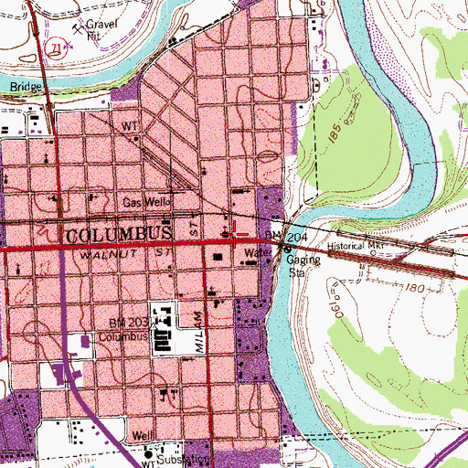 Topographic Map of Tate-Senftenberg-Brandon House Museum, TX