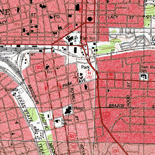 Topographic Map of Museum for East Texas Culture, TX