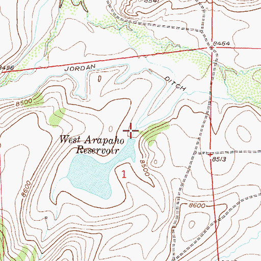 Topographic Map of West Arapahoe Dam, CO