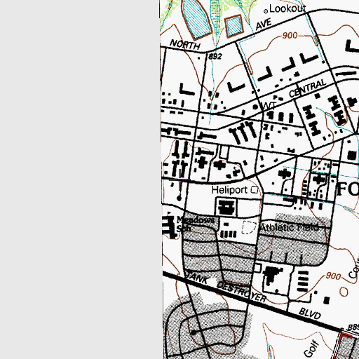 Topographic Map of Fourth Infantry Division Museum, TX