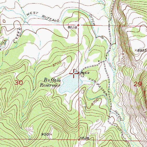 Topographic Map of Buffalo Dam, CO