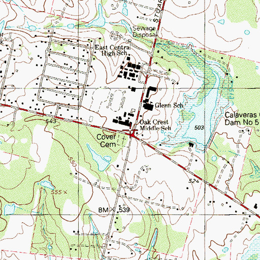 Topographic Map of East Central Schools Museum, TX