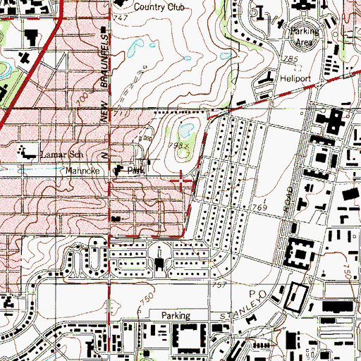 Topographic Map of Wooden Nickel Historical Museum, TX