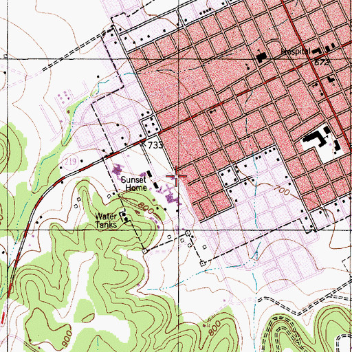 Topographic Map of Bosque Memorial Museum, TX