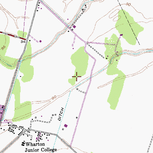 Topographic Map of Wharton County Historical Museum, TX