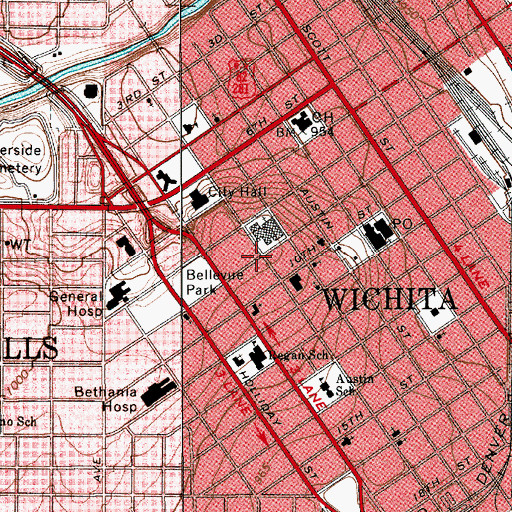 Topographic Map of Kell House Museum, TX