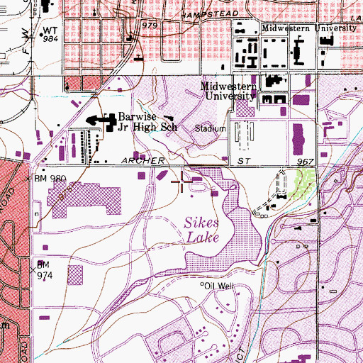 Topographic Map of Wichita Falls Museum and Art Center, TX