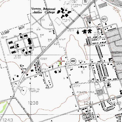 Topographic Map of Red River Valley Museum, TX