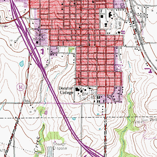 Topographic Map of Wise County Heritage Museum, TX
