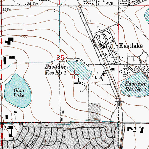 Topographic Map of East Lake Number 1 Dam, CO
